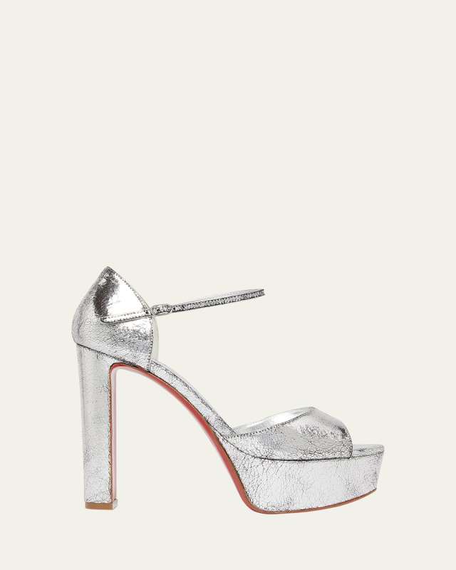 Sandaloo Metallic Red Sole Platform Sandals